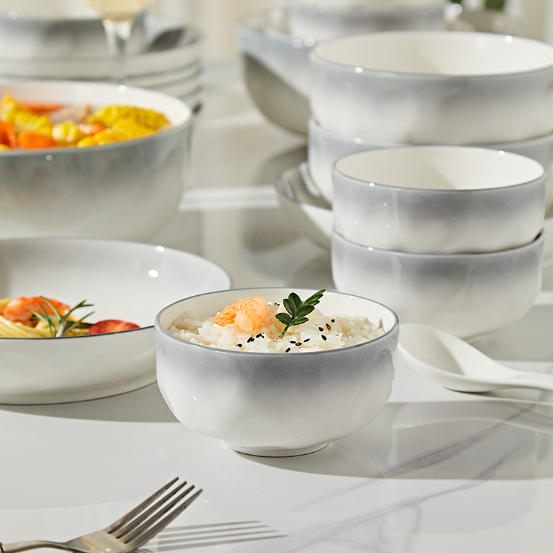 釉下彩陶瓷盘子菜盘家用2025新款碗碟餐具高级感轻奢碟子餐盘深盘 - 图3