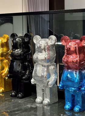 暴力熊网红kaiws摆件真空电镀客厅走廊空间装饰雕塑大型落地摆件