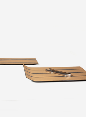 意式轻奢金属编织皮质托盘客厅餐厅D样板房玄关茶几收纳装饰品摆