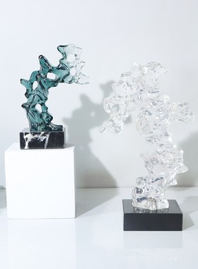 现代新中a式仿太湖石摆件假山酒柜客厅玄关电视柜摆设办公室装饰