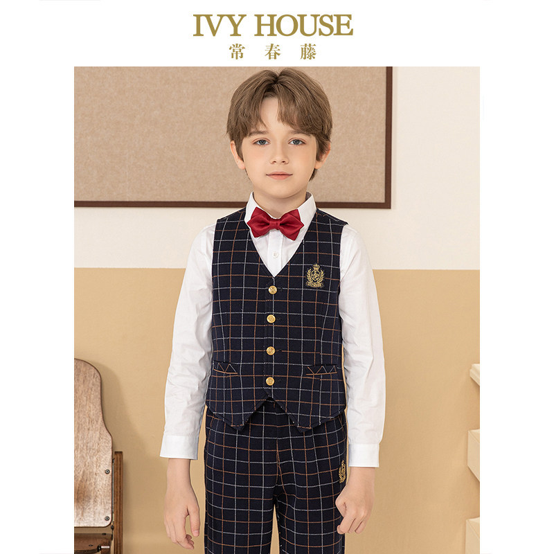 IVY HOUSE常春藤儿童装男童秋新款 经典针织利落西服外套马甲西裤,淘宝优惠券,粉丝福利购,淘宝优惠卷