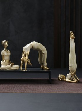 瑜伽人物摆件简约家居装饰工艺品桌面客厅咖啡厅玄关酒柜开业礼品