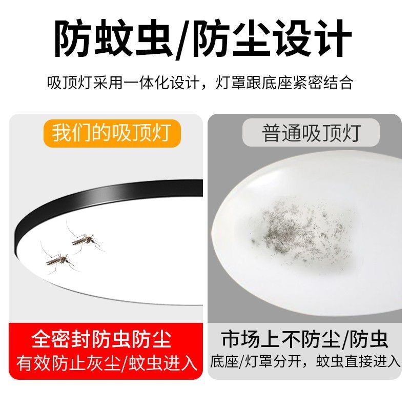 卧室吸顶灯客厅圆形防尘防虫超薄led房间灯走廊书房简约现代灯具 - 图2