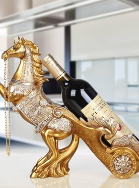 悦吉祥 红酒架摆件酒m柜客厅装饰品创意博古架马工艺品 HF064A金