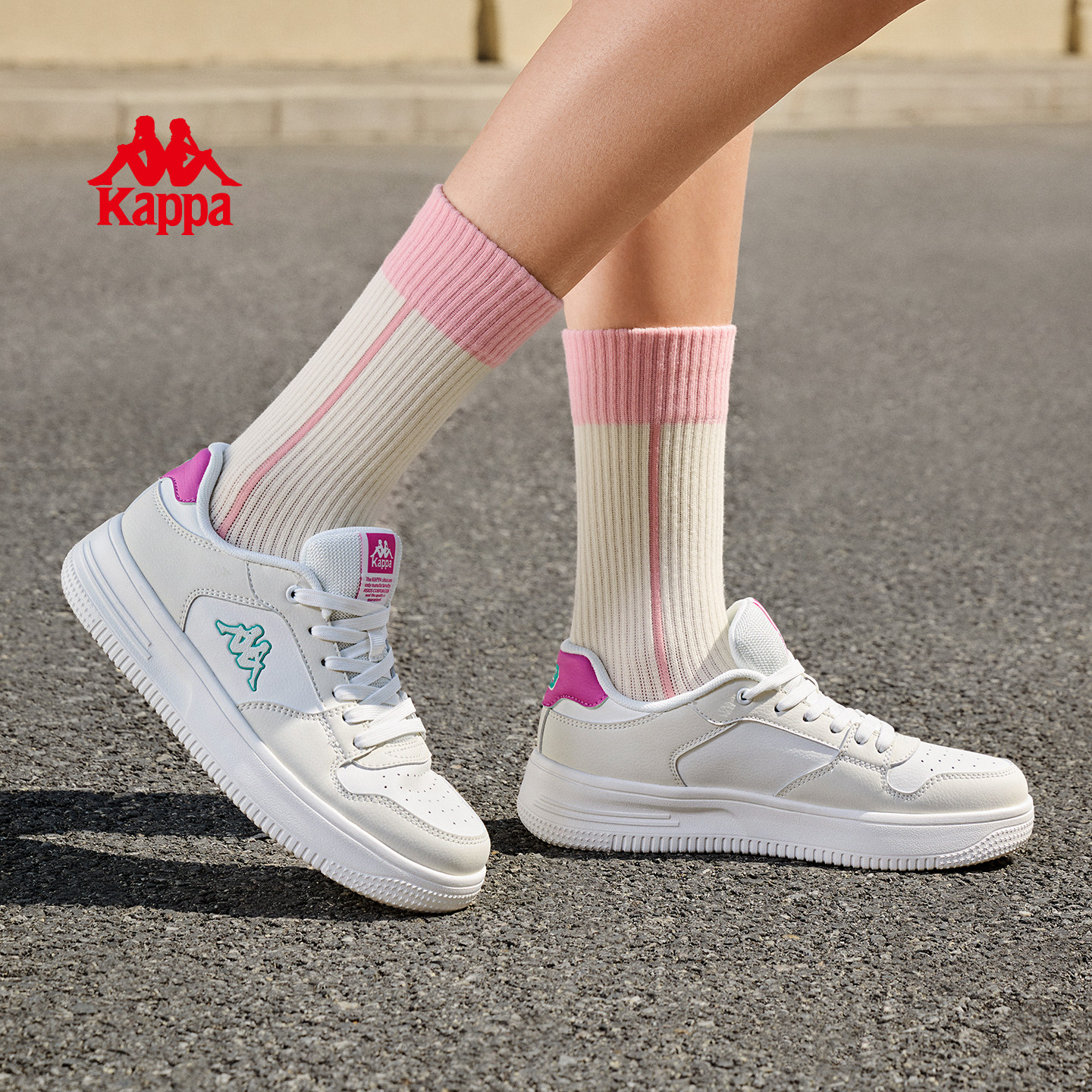 Kappa女鞋小白鞋女款2025新款秋季厚底板鞋百搭休闲鞋子女运动鞋,淘宝优惠券,粉丝福利购,淘宝优惠卷