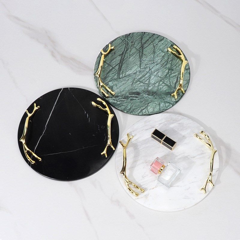 轻奢样板间e酒店浴室洗漱用品托盘大理石家用桌面化妆品首饰收纳,淘宝优惠券,粉丝福利购,淘宝优惠卷