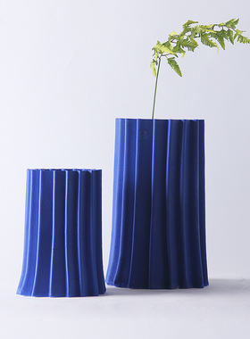 现代简约立体g折纹陶瓷景德镇陶瓷花瓶摆件家居样板间客厅艺术花