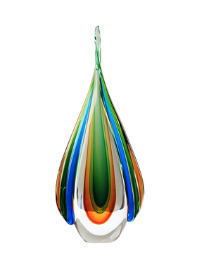 现代轻奢混彩琉璃水m滴摆件客厅样板间酒店博古架桌面艺术装饰送