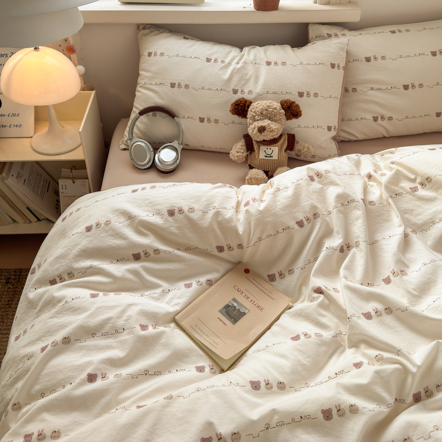 床上四件套纯棉全棉被套床单被罩床笠新款加厚简约学生宿舍三件套