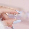 S999 Pure Silver Möbius Zirconia Open Ring