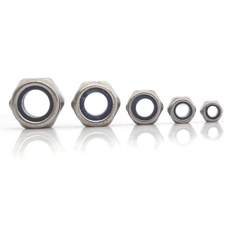 201/304不锈钢锁紧螺母尼龙防松螺帽防滑M3M4M5M6M8PM10M12M20-M3 - 图1