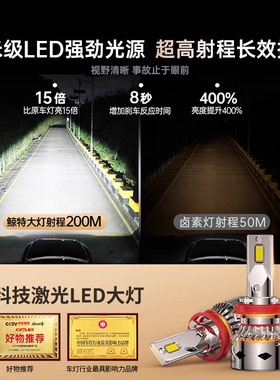 适用于长安cs75led大灯PLUS改装远光近光灯专用超亮激光透镜灯泡