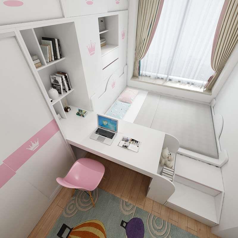 儿童房卧室床衣柜子组合套装书桌柜小户型男孩女孩全屋定制家具 - 图2