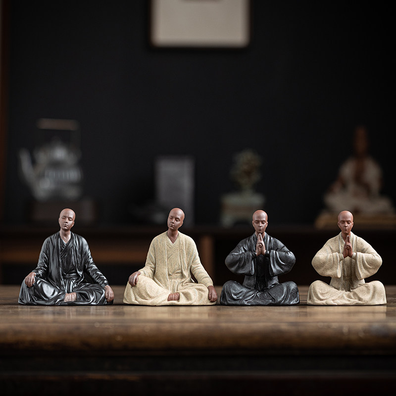 极速陶瓷禅意摆件中式小僧家居客厅书房博古架办公桌Y面书架饰品,淘宝优惠券,粉丝福利购,淘宝优惠卷