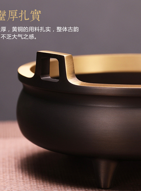 新品香炉纯铜大号线香炉供佛焚香炉家用室K内线香插檀香炉供奉烧