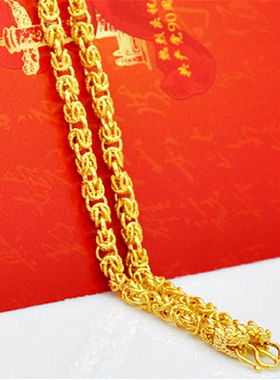 极速莹玉碧金店同款越南沙t金项链男士镀金项链久不掉色粗霸气潮