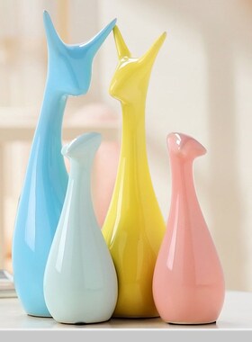 新品奶油风长颈鹿摆件家居客厅电视酒柜子玄关装饰品W现代简约轻