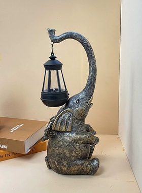 极速厂家直销太阳能庭院灯大象挂灯摆件花园庭院布V置装饰树脂工