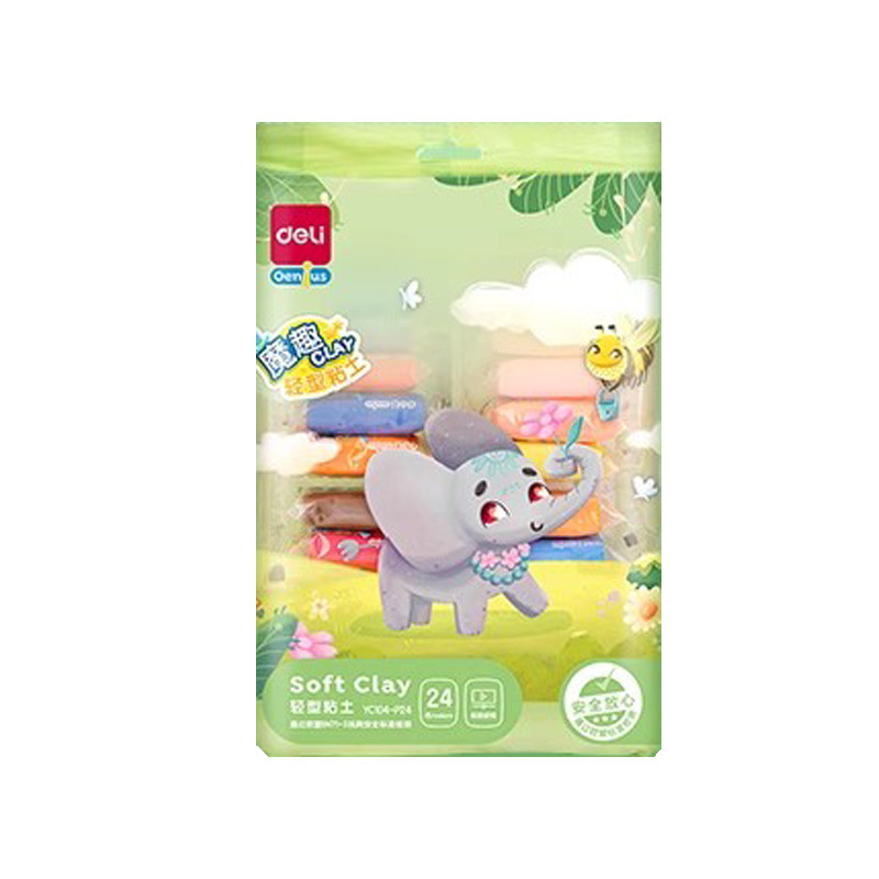 得力超轻粘土12 24 36色补充装幼儿园彩泥儿童橡皮泥手工diy材料制作工具小学生太空黏土袋装童年过家家玩具,淘宝优惠券,粉丝福利购,淘宝优惠卷