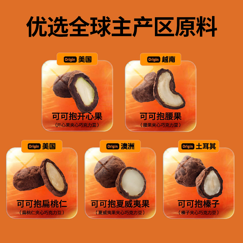 a斑马与巧小金罐可可抱坚果夹心巧克力豆坚果100g