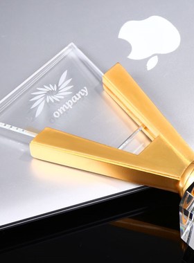 水晶奖杯定制刻字lV字创意企业优秀员工团体比赛颁奖奖牌定制定做