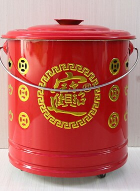 包邮红色不锈钢烧纸桶家用化纸桶带盖桶烧元宝R金条黄纸桶银桶大