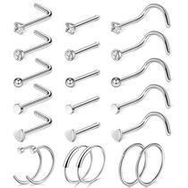 combination suit stainless steel C type straight rod nose nail suit nose F ring nail human puncture accessory stainless steel nose nail