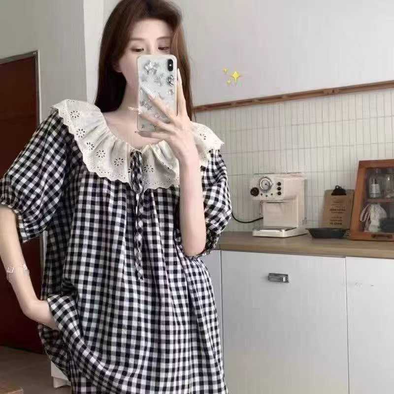 云朵棉2025新款睡衣女夏季短袖卡通圆领可爱薄款家居服两件套