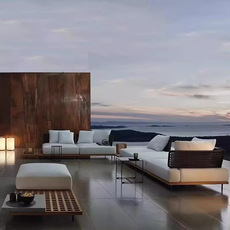 户外藤编休闲防水防晒沙发庭院露天室外花园防腐实木茶几家具组合,淘宝优惠券,粉丝福利购,淘宝优惠卷