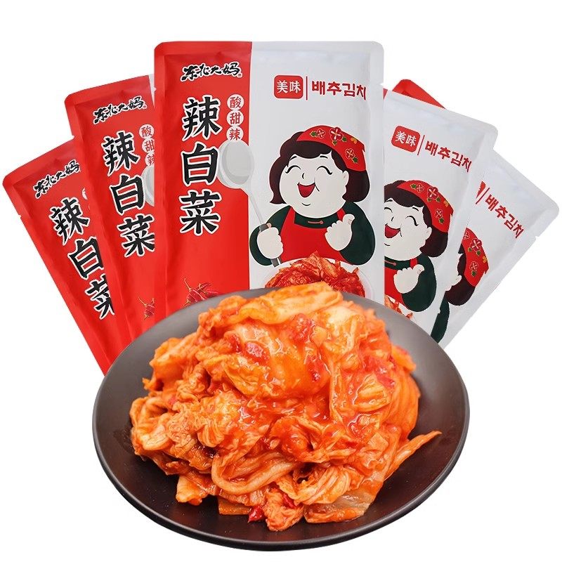 5袋免切韩式辣白菜 正宗东北大妈韩国泡菜小咸菜下饭菜朝鲜开胃菜,淘宝优惠券,粉丝福利购,淘宝优惠卷