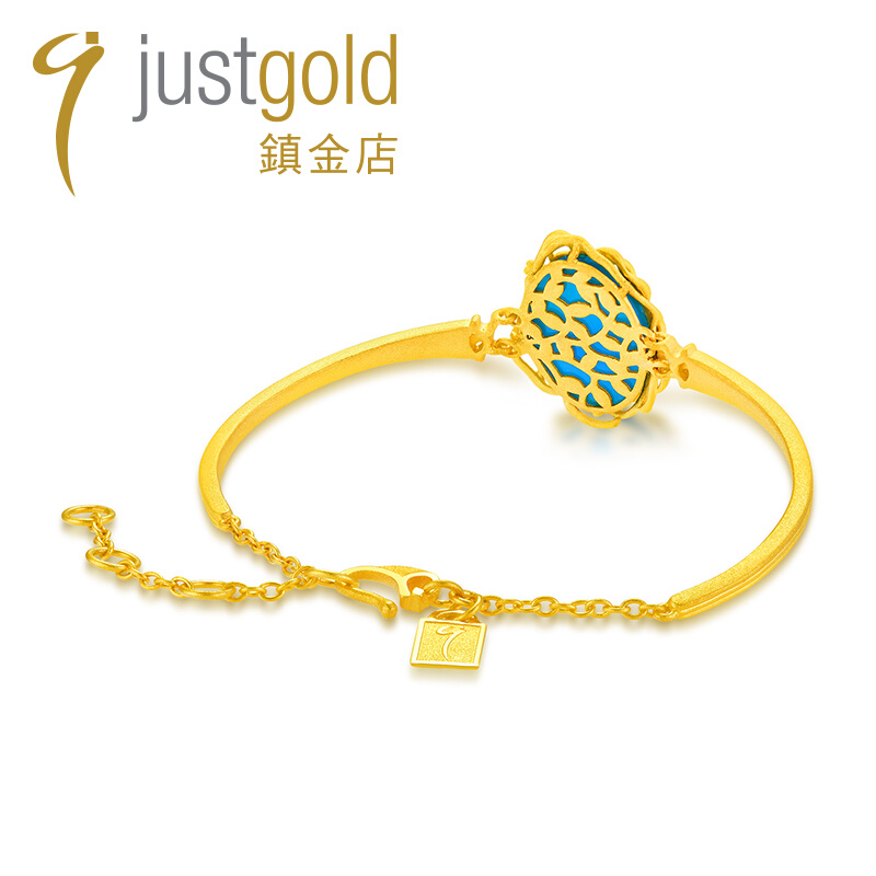 justgold镇金店雅典娜黄金足金手链手镯1104621Y-图1