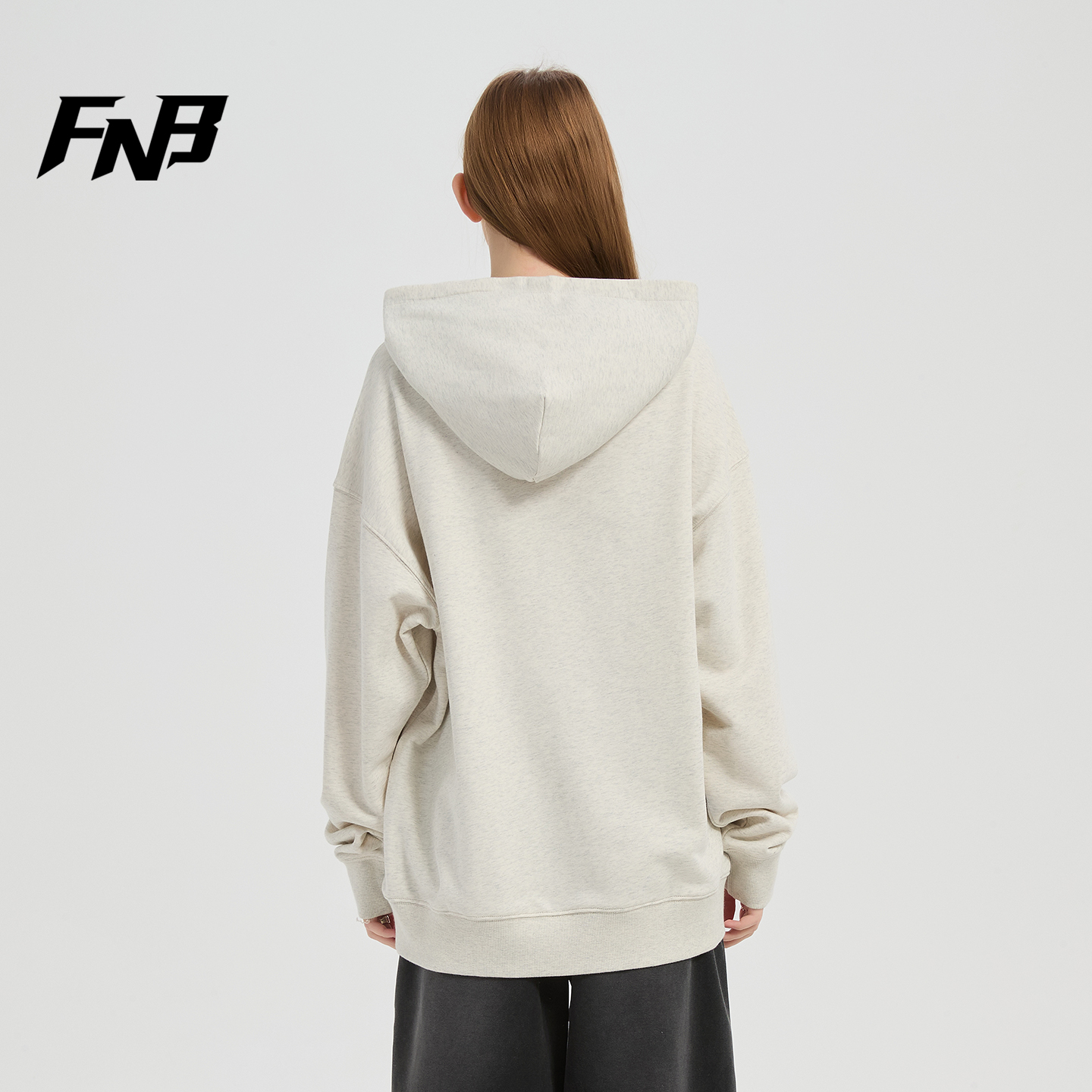 FNB美式潮牌连帽卫衣男女秋冬新款加厚字母刺绣重磅宽松套头上衣 - 图1