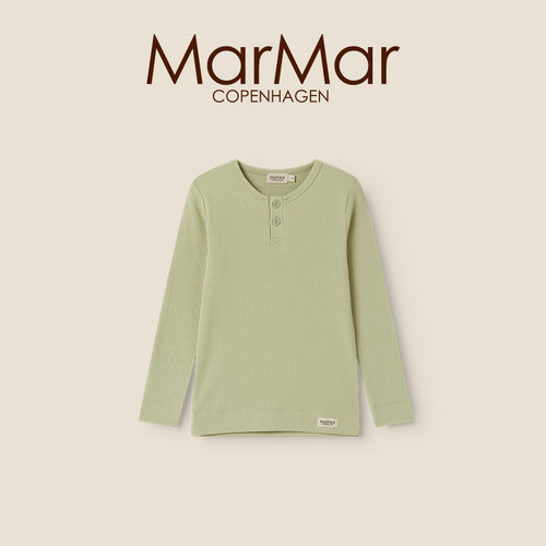 MarMar2026春夏新品莫代尔棉开扣长袖上衣男女宝宝家居服上衣内搭 - 图0
