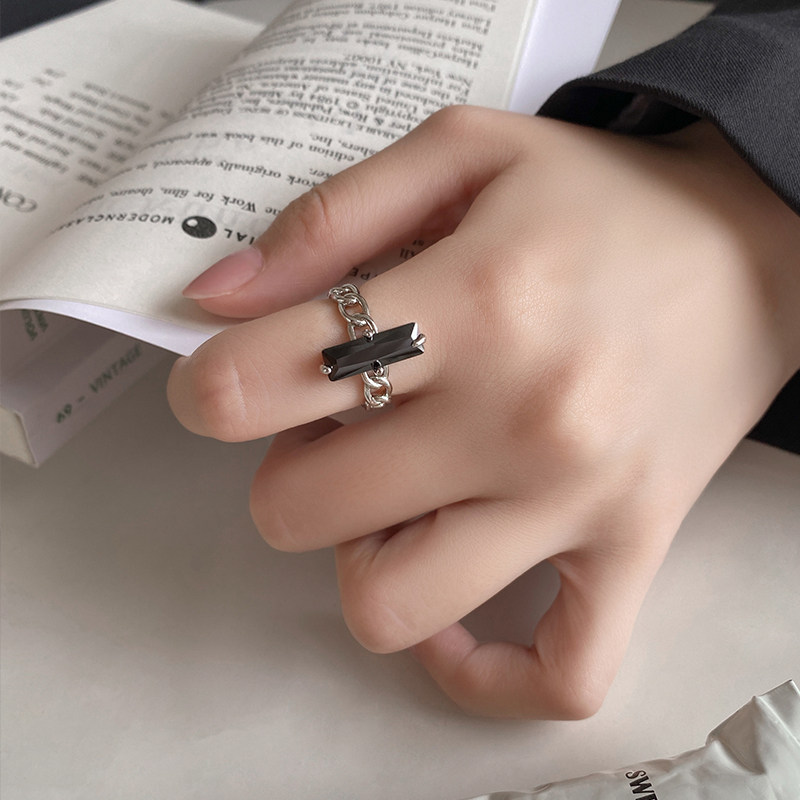 New chain light luxury ring women's niche design fashionable personality 2H023 new popular tail ring cold style
