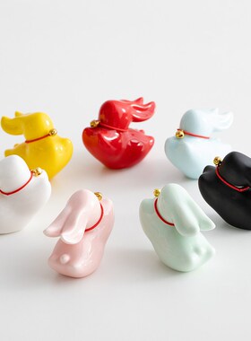 新品新品陶瓷创意兔子摆s件桌面装饰简约现代手宠茶宠摆设可爱送