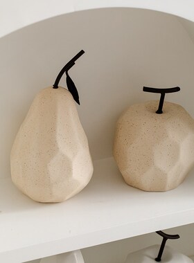 新品新品ins北欧陶瓷几何水果侘寂E风摆件现代客厅桌面装饰品摆件