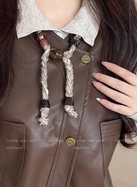 秋冬这样戴！编织毛线串珠项炼女款2025新款小众长款毛衣炼设计感