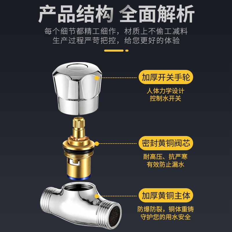 直通阀4分内外丝自来水管开关全铜热水器马桶止水阀内丝三角阀门