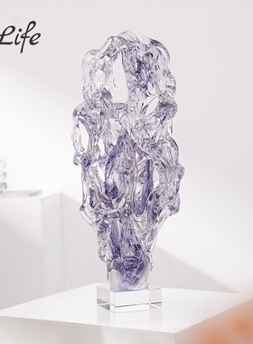 发财树摆件琉璃太湖石o现代简约客厅样板间酒店博古架桌面装饰送