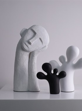 现代简约手办开放柜饰品开放柜装饰品树脂托腮人脚W丫雕塑工艺品