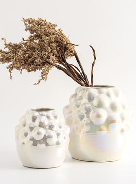 现代简约轻奢g3D打印几何陶瓷花瓶摆件家居样板间售楼部花器装饰