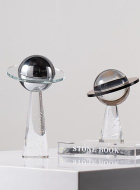 Rzone 现代轻奢创意水晶飞碟壁D龛装饰品客厅设计师茶几样板房摆