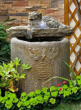 桂知兰流水生台摆件循环水业庭院花开G园阳鱼池造景财室外喷泉送