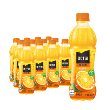 美汁源果粒橙450ml*12瓶整箱橙汁红提葡萄汁青提汁汁桃桃饮料 - 图3