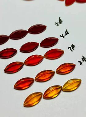 爆款天然红玛瑙橙玛瑙马眼4*8刻面尖底配渐变颜色首饰配石