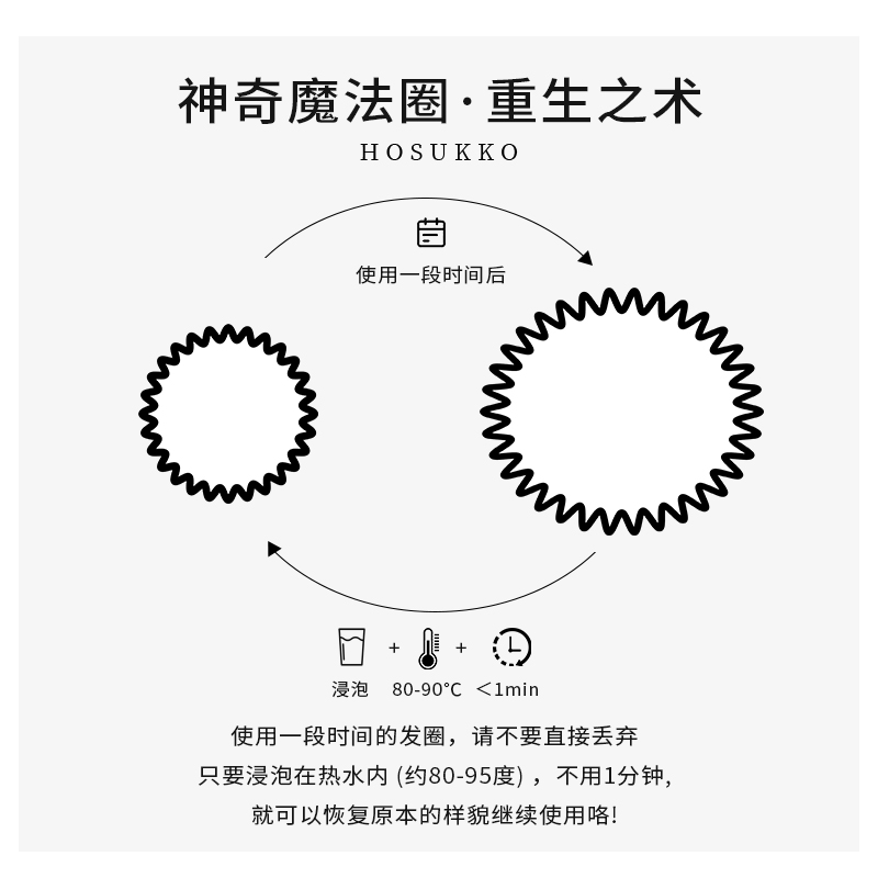 【炫彩系列】HOSUKKO电话线发圈女高弹力头绳扎头发无痕发饰