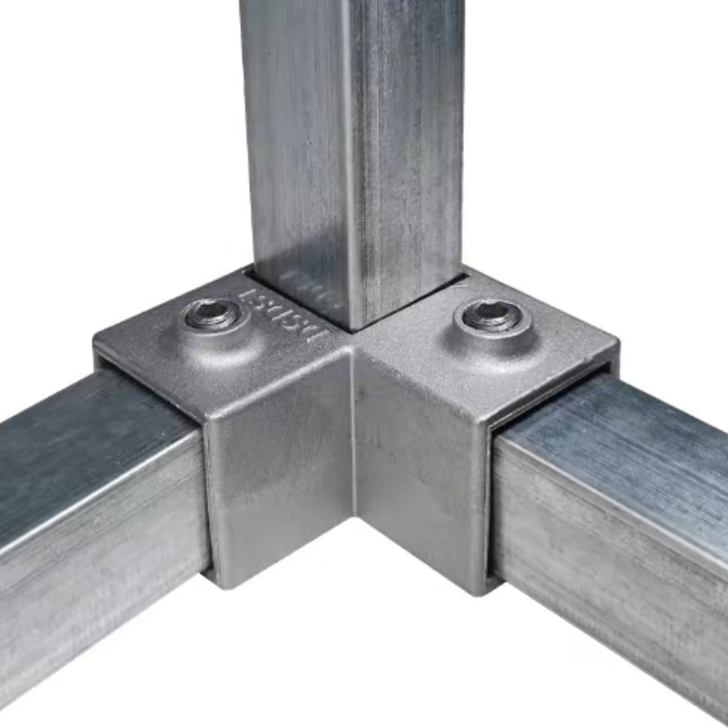 25X25mm方管铝合金连接件镀锌不钢锈方管方钢免打孔架子固定扣件 - 图0