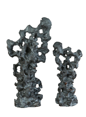 新中式假山太湖石摆件陶瓷工艺y品样板房客厅玄关会客厅软装装饰