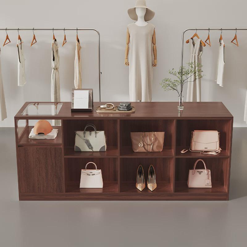 服装店中岛柜收银台带玻璃流w水台展示台柜台摆件饰品陈列柜吧台 - 图2