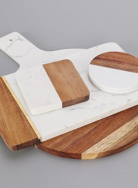欧式大理石纹f拼接日韩料理寿司盘长方形西餐厅甜点牛排食物托盘